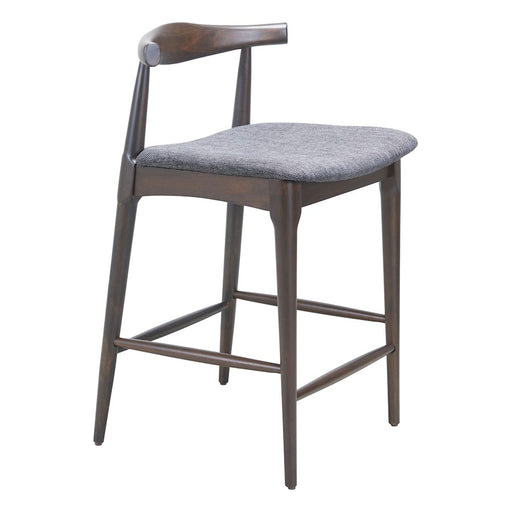 Zuo Modern Tuzka Counter Stool Set of 2, Gray/Espresso