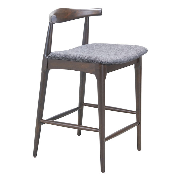 Zuo Modern Tuzka Counter Stool Set of 2, Gray/Espresso