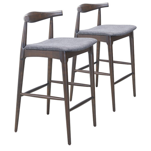 Zuo Modern Tuzka BarStool Set of 2, Gray/Espresso - 110515