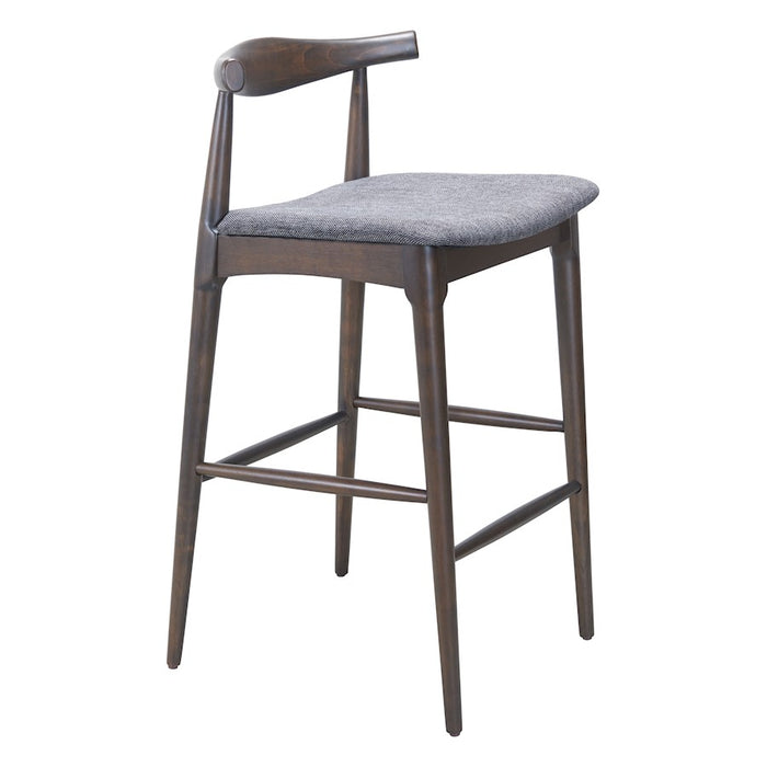 Zuo Modern Tuzka BarStool Set of 2, Gray/Espresso