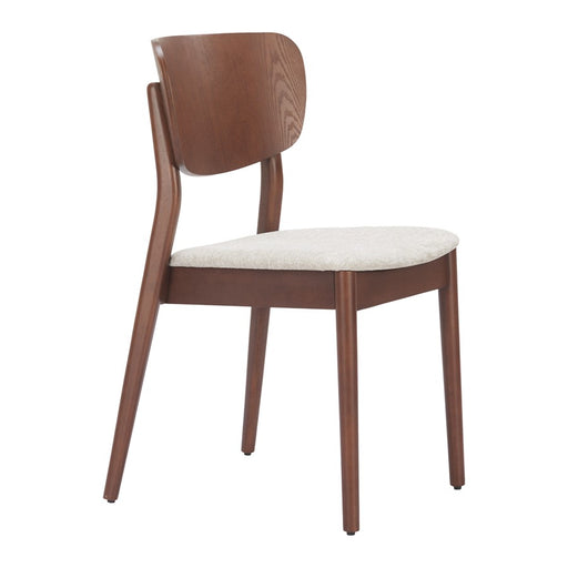 Zuo Modern Kellua Dining Chair/Set of 2, Beige/Walnut - 110518