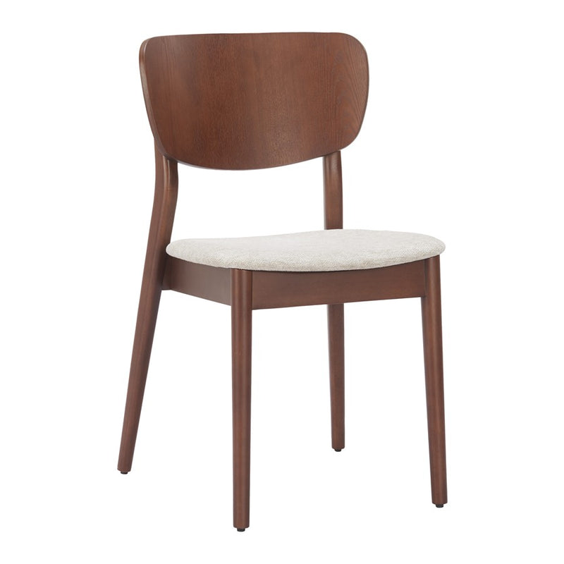 Zuo Modern Kellua Dining Chair, Set of 2, Beige/Walnut