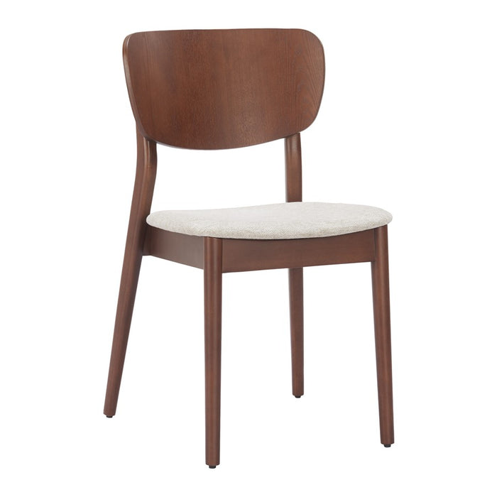 Zuo Modern Kellua Dining Chair, Set of 2, Beige/Walnut