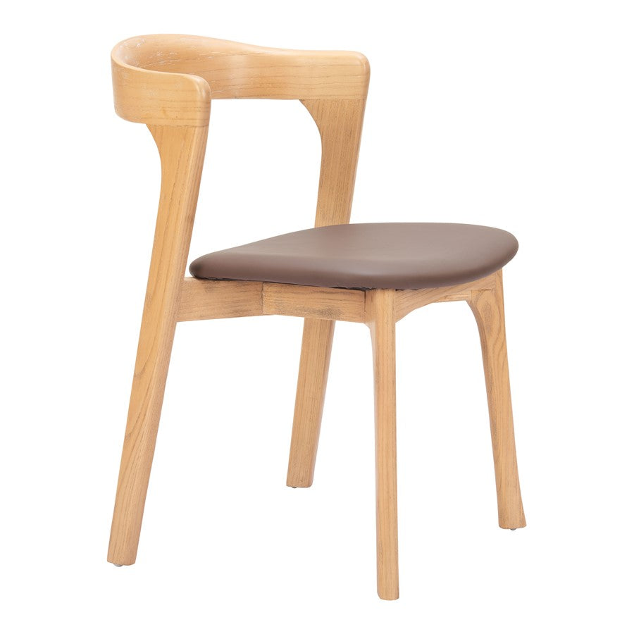 Zuo Modern Pioro Dining Chair/Set of 2, Brown/Natural - 110551
