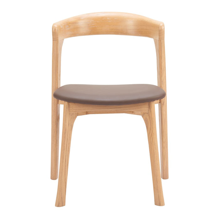 Zuo Modern Pioro Dining Chair, Set of 2, Brown/Natural