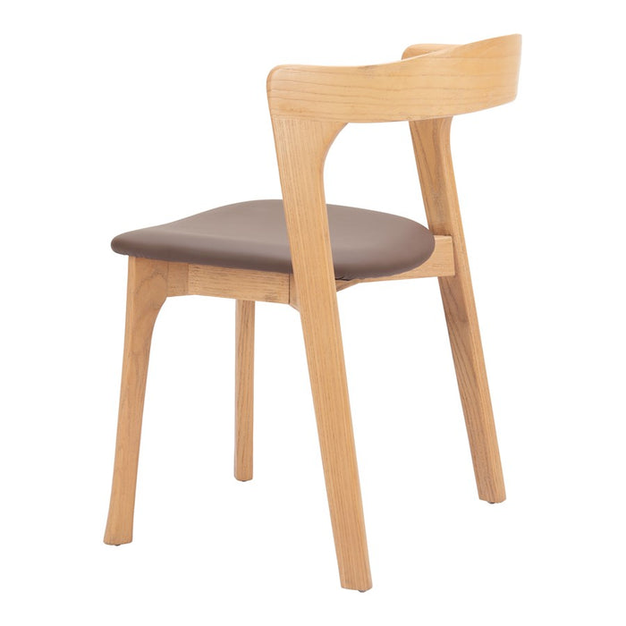 Zuo Modern Pioro Dining Chair, Set of 2, Brown/Natural