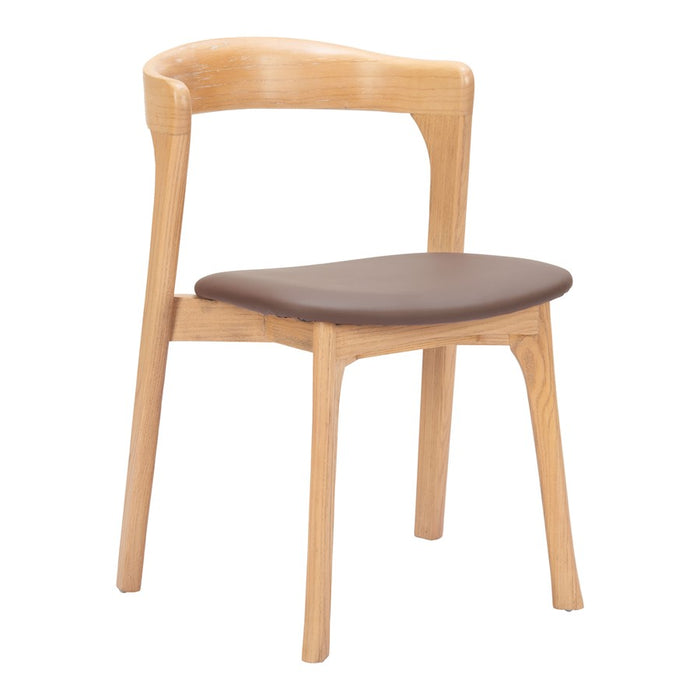Zuo Modern Pioro Dining Chair, Set of 2, Brown/Natural