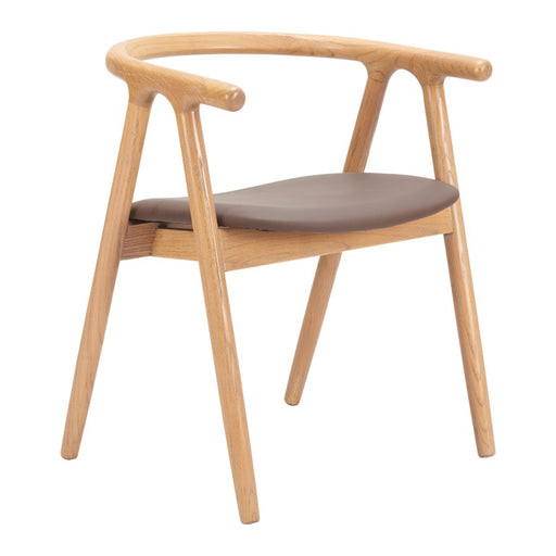 Zuo Modern Peker Dining Chair/Set of 2, Brown/Natural - 110553