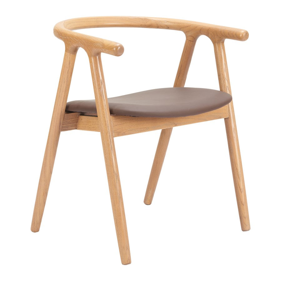 Zuo Modern Peker Dining Chair/Set of 2, Brown/Natural - 110553