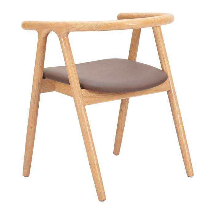 Zuo Modern Peker Dining Chair, Set of 2, Brown/Natural