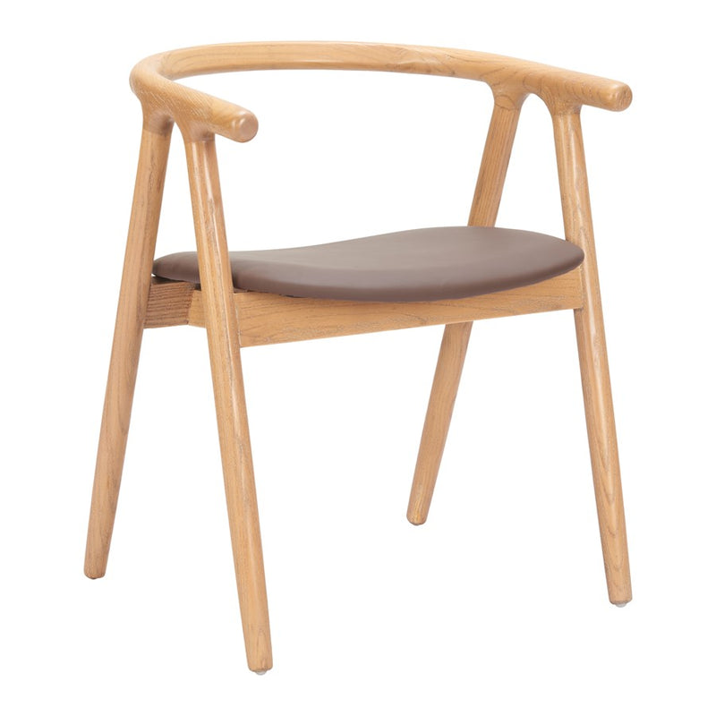 Zuo Modern Peker Dining Chair, Set of 2, Brown/Natural