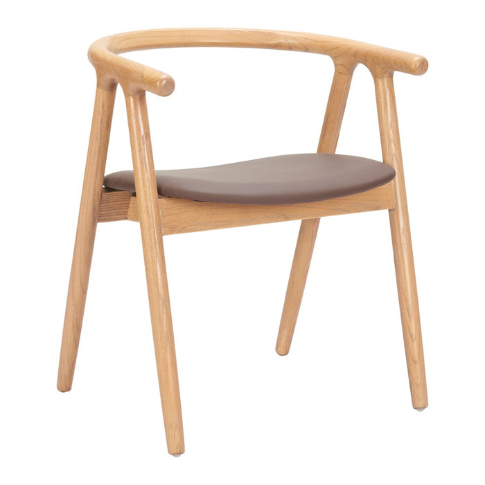Zuo Modern Peker Dining Chair, Set of 2, Brown/Natural