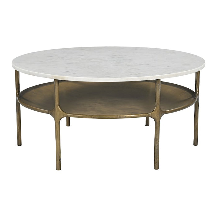 Zuo Modern Bild Coffee Table, White/Brass