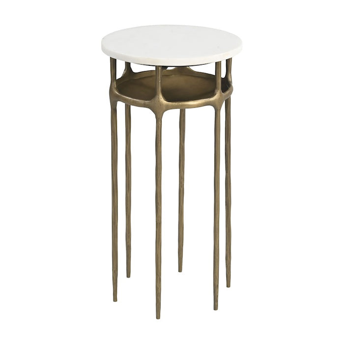 Zuo Modern Bild Side Table, White/Brass