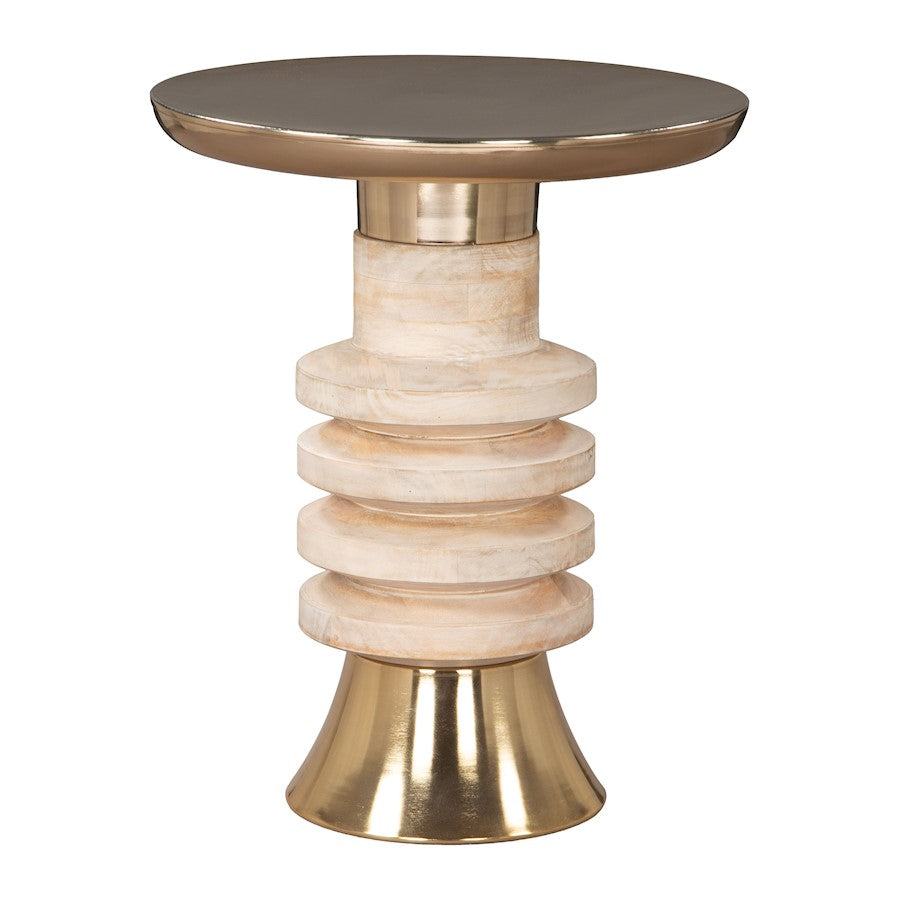 Zuo Modern Ringar Side Table, Gold/Natural - 110628