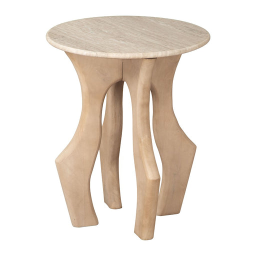 Zuo Modern Eda Side Table, White/Natural