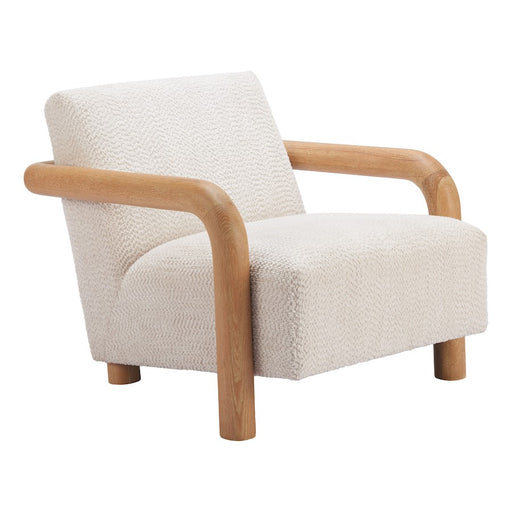 Zuo Modern Subliem Accent Chair, Cotton White