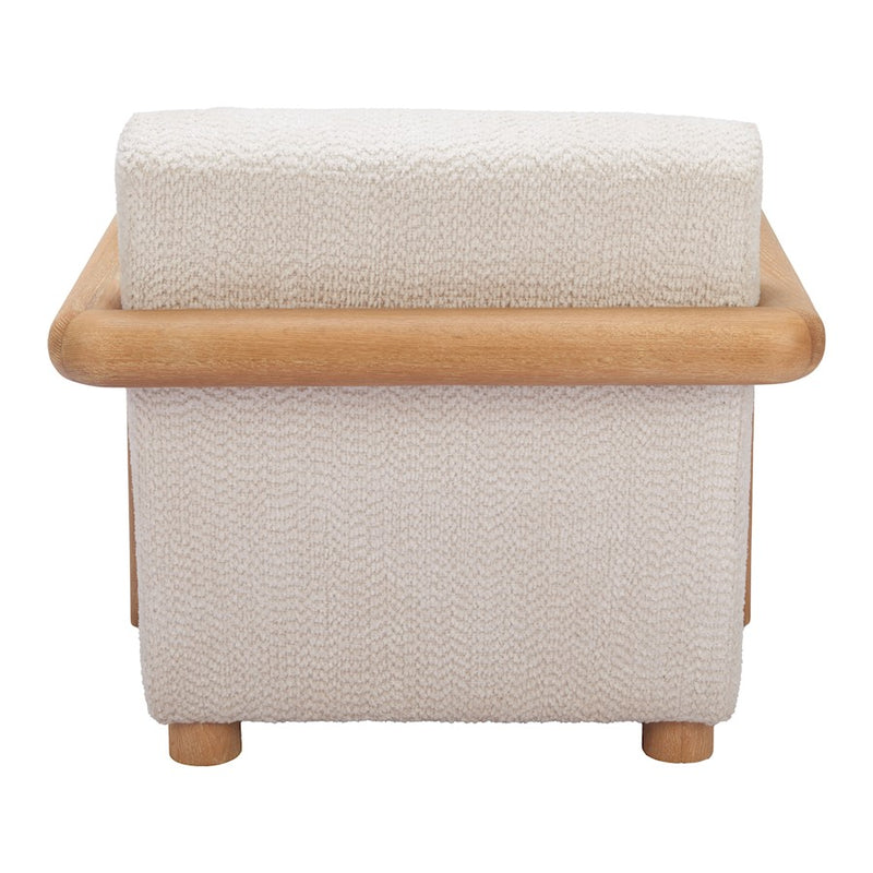 Zuo Modern Subliem Accent Chair, Cotton White