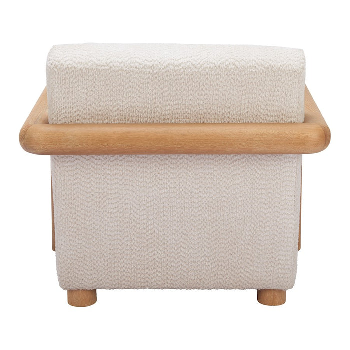Zuo Modern Subliem Accent Chair, Cotton White