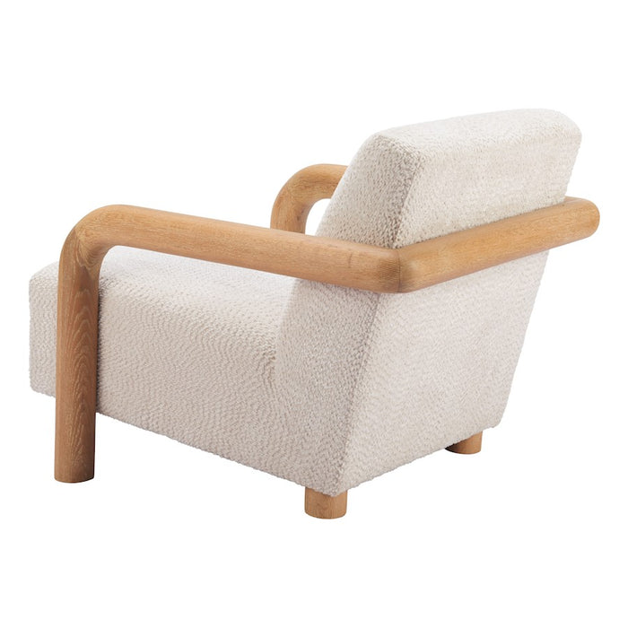 Zuo Modern Subliem Accent Chair, Cotton White