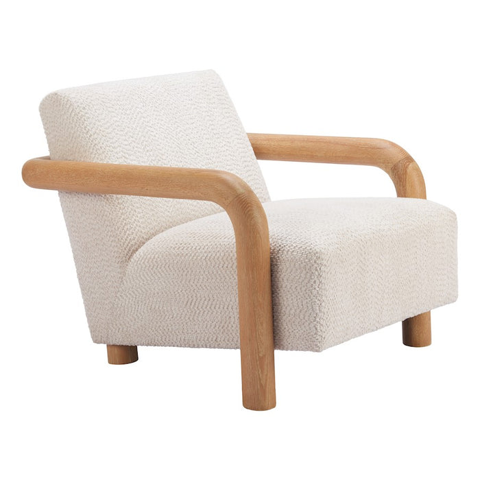 Zuo Modern Subliem Accent Chair, Cotton White