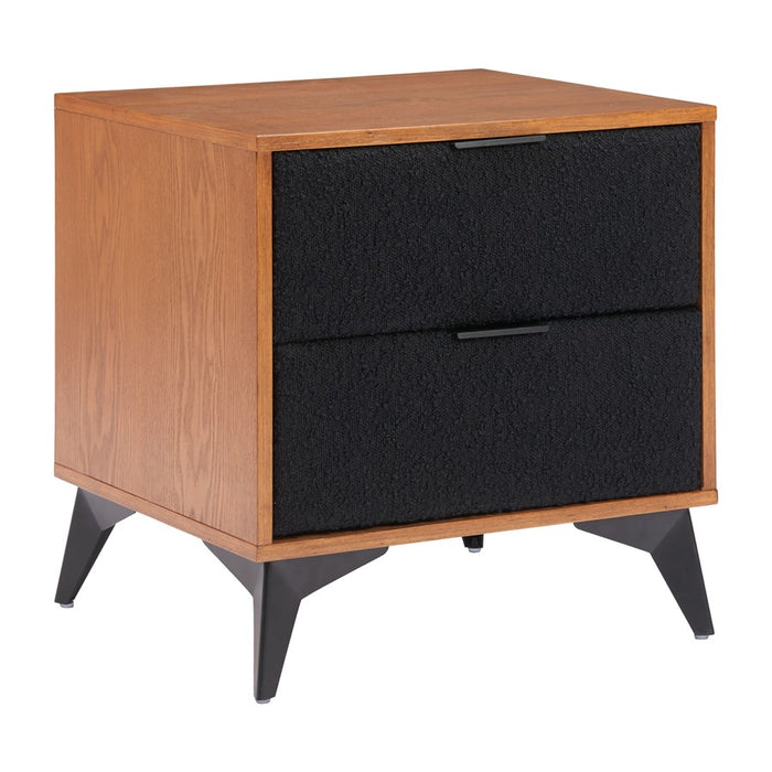 Zuo Modern Zarif Nightstand, Black/Walnut - 110654