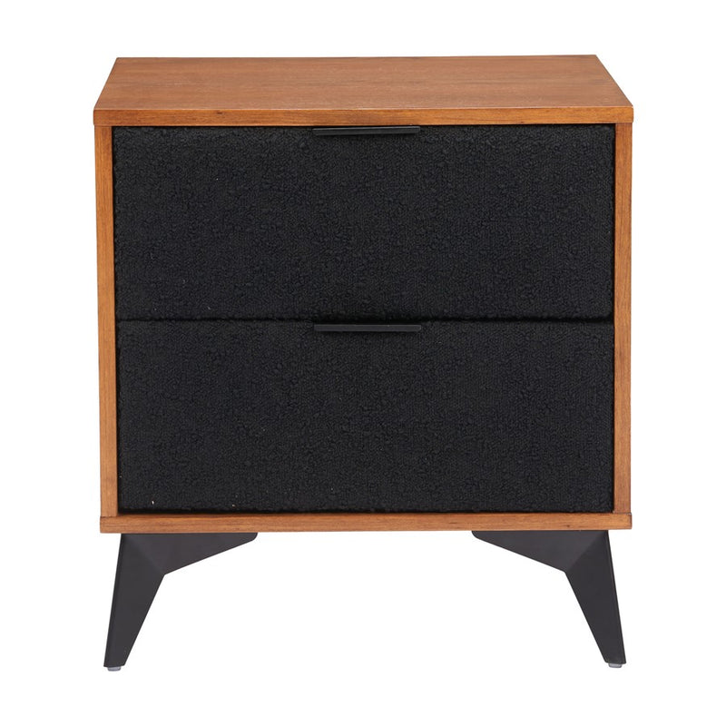 Zuo Modern Zarif Nightstand, Black/Walnut