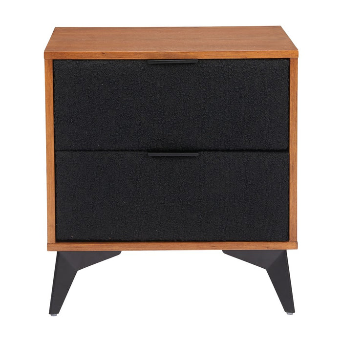 Zuo Modern Zarif Nightstand, Black/Walnut