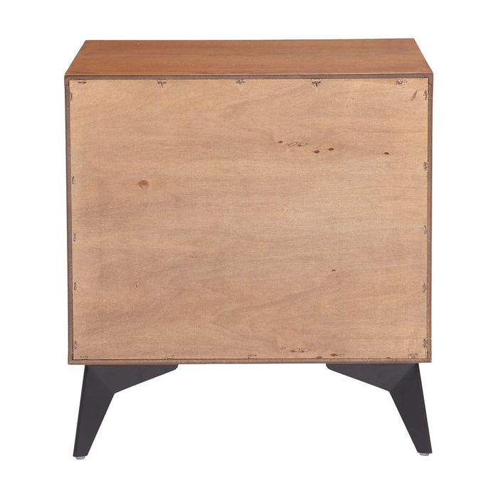 Zuo Modern Zarif Nightstand, Black/Walnut