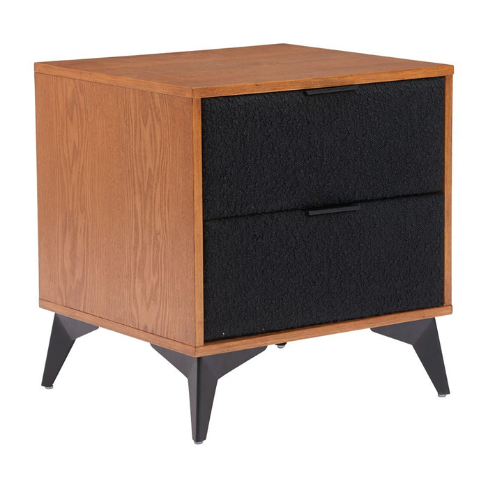Zuo Modern Zarif Nightstand, Black/Walnut