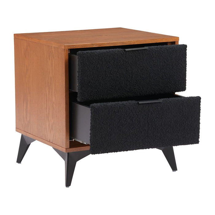 Zuo Modern Zarif Nightstand, Black/Walnut
