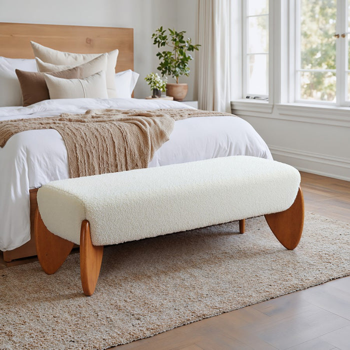 Zuo Modern Charm Bench, Ivory