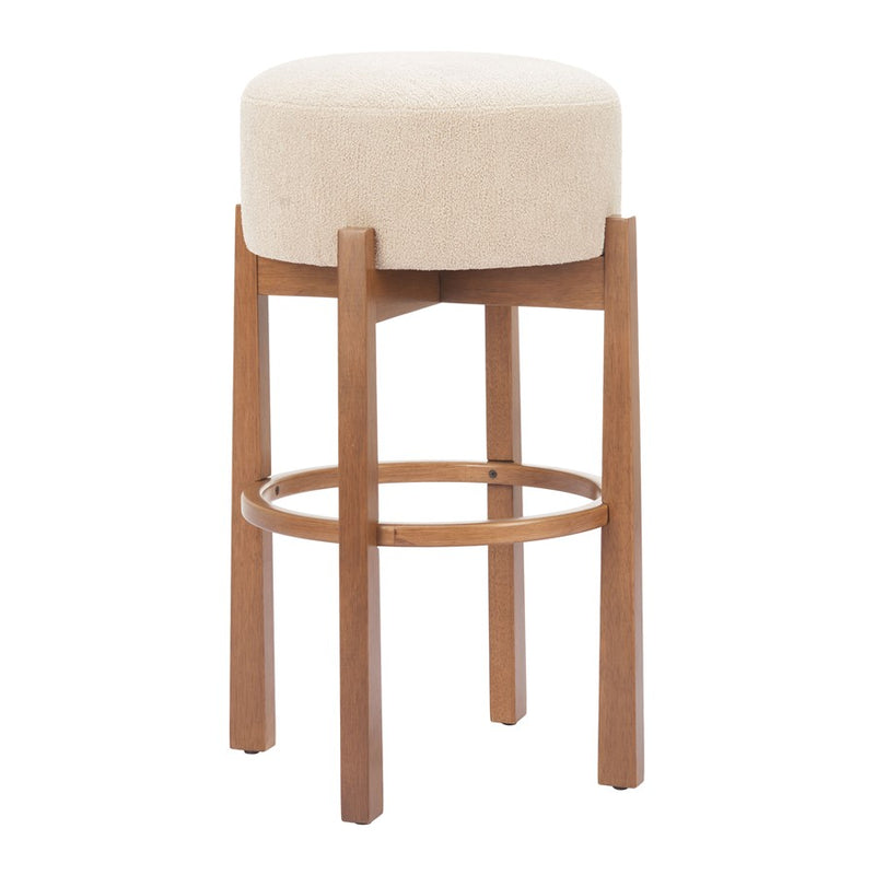 Zuo Modern Nade BarStool/Set of 2, Beige/Walnut - 110661