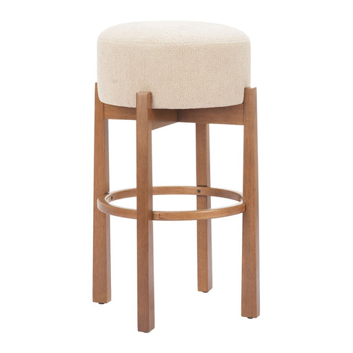 Zuo Modern Nade BarStool/Set of 2, Beige/Walnut - 110661