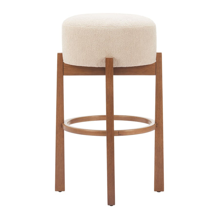 Zuo Modern Nade BarStool/Set of 2, Beige/Walnut