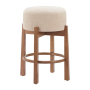 Zuo Modern Nade Counter Stool/Set of 2, Beige/Walnut - 110662
