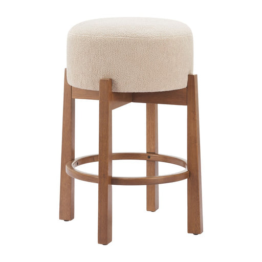 Zuo Modern Nade Counter Stool/Set of 2, Beige/Walnut - 110662