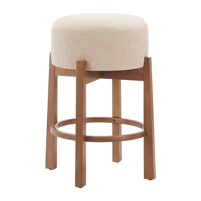 Zuo Modern Nade Counter Stool/Set of 2, Beige/Walnut - 110662