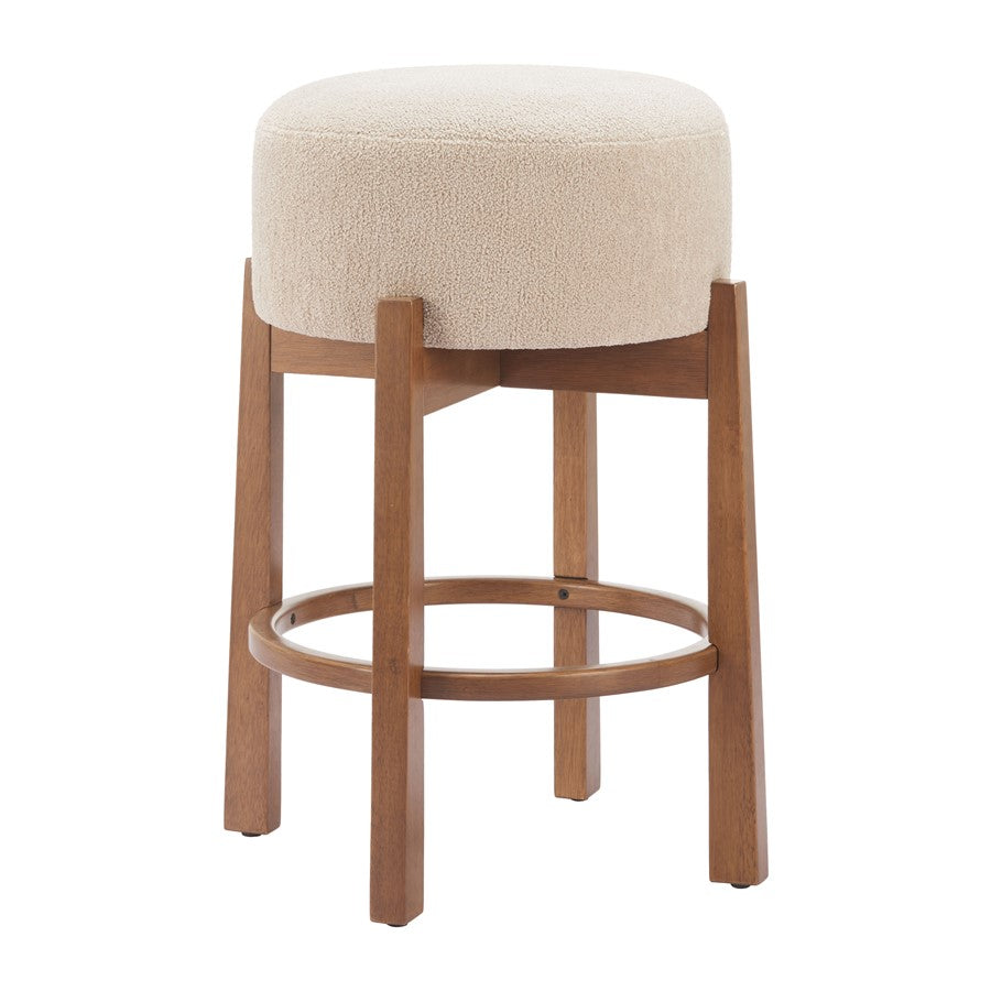 Zuo Modern Nade Counter Stool/Set of 2, Beige/Walnut - 110662