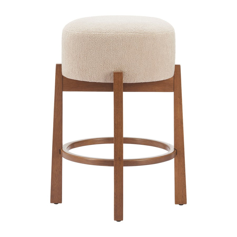 Zuo Modern Nade Counter Stool/Set of 2, Beige/Walnut