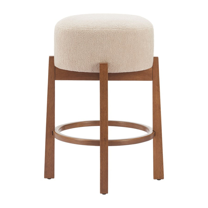 Zuo Modern Nade Counter Stool/Set of 2, Beige/Walnut