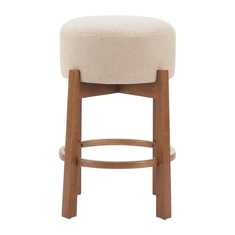 Zuo Modern Nade Counter Stool/Set of 2, Beige/Walnut