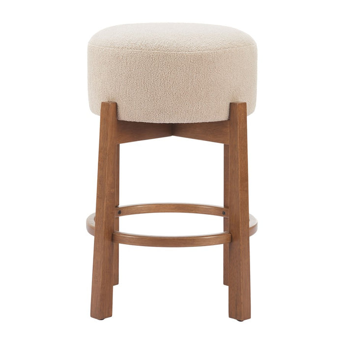 Zuo Modern Nade Counter Stool/Set of 2, Beige/Walnut