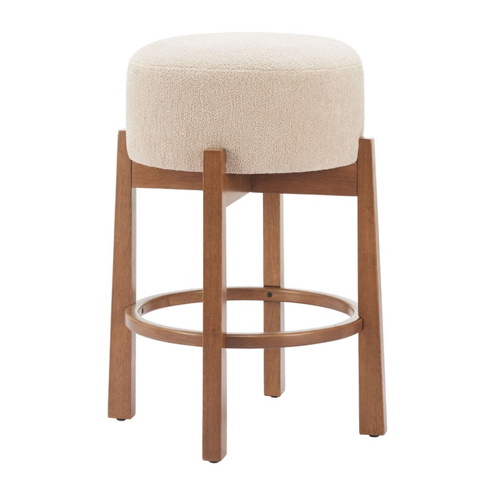 Zuo Modern Nade Counter Stool/Set of 2, Beige/Walnut