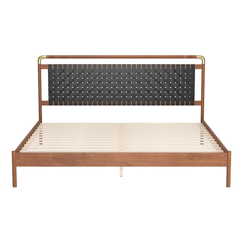 Zuo Modern Netz King Bed, Black/Walnut
