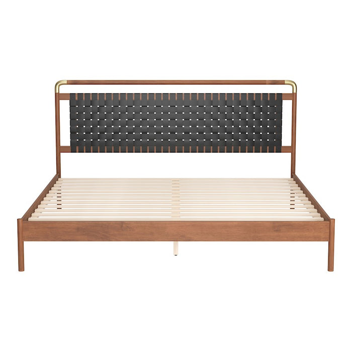 Zuo Modern Netz King Bed, Black/Walnut