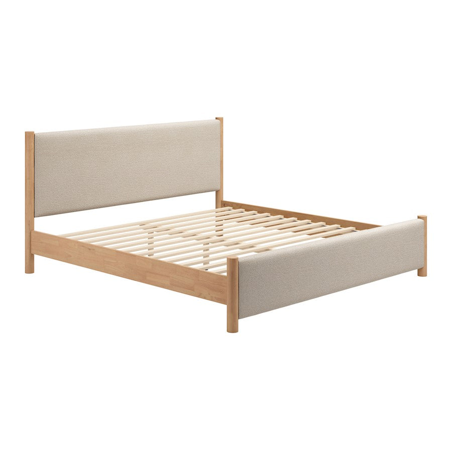 Zuo Modern Hadi King Bed, Beige/Natural - 110671
