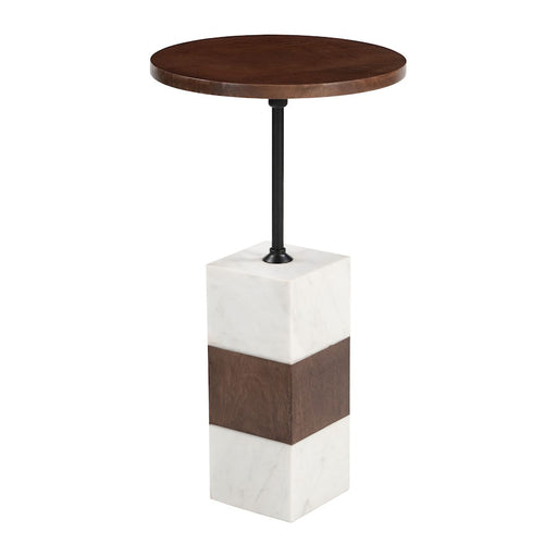 Zuo Modern Stuk Side Table, Brown/White