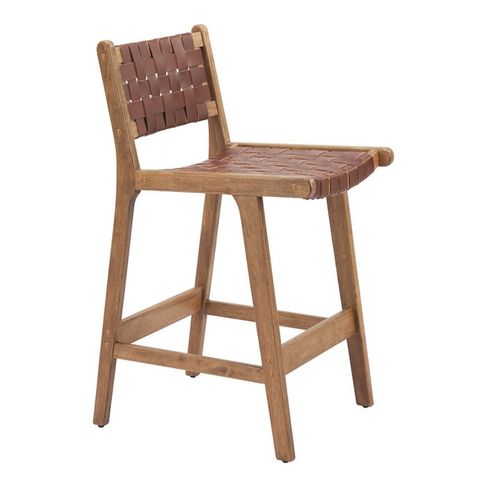 Zuo Modern Feder Counter Stool/Set of 2, Brown - 110692