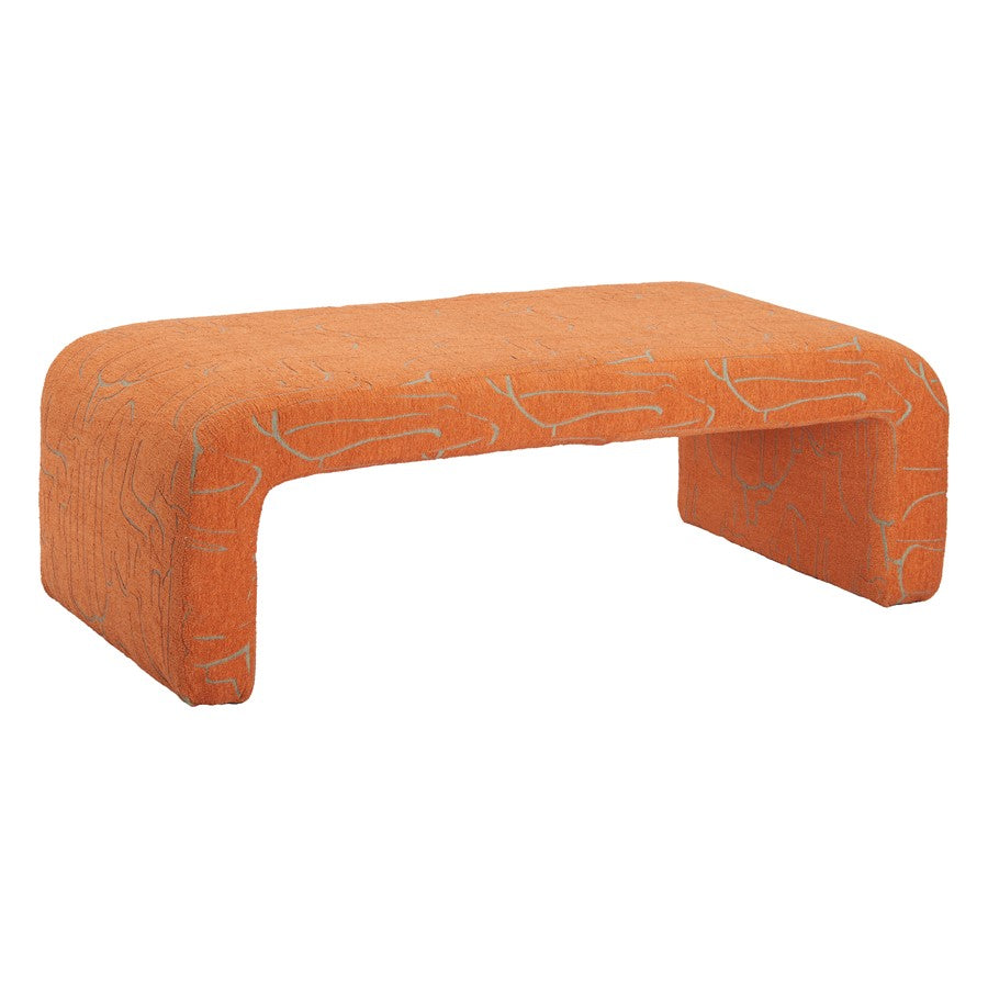 Zuo Modern Nendo Bench, Abstract Orange - 110702